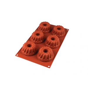 Moule 6 Kouglofs en silicone Moule 6 Kouglofs en silicone