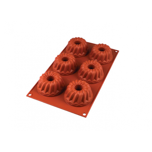 Moule silicone 6 mini kouglofs assortis - Silikomart