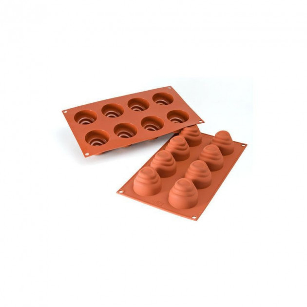 Moule 8 domes spirales en silicone