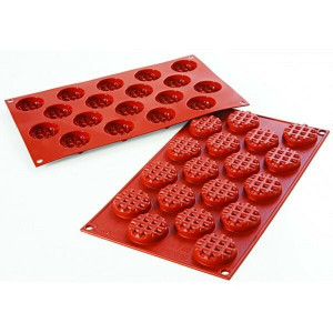 Moule 18 Mini Gaufres Rondes en Silicone Moule 18 Mini Gaufres Rondes en Silicone