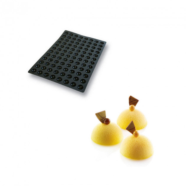 Moule chocolat avec insert - 24 demi-sphères Ø 3,1 cm - 27,5 x 17,5 cm -  Silikomart - Meilleur du Chef