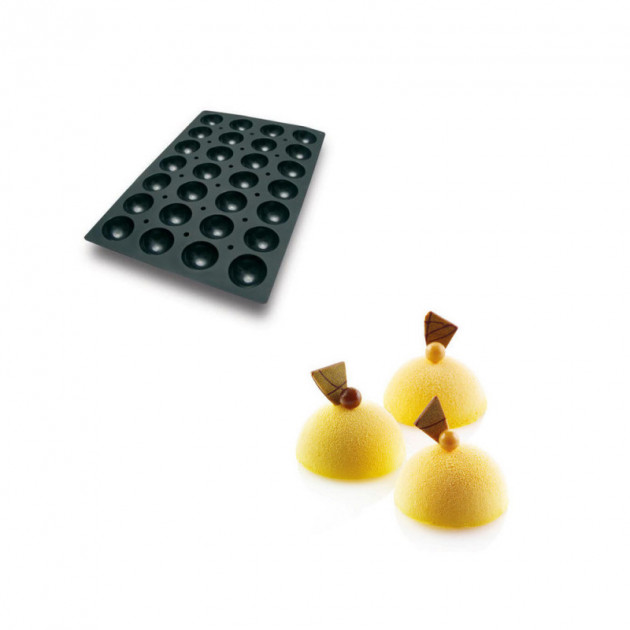 Moule Silicone 28 Demi-sphères Ø7 x 3,5 cm 90ml SilikoMart Professional -  , Achat, Vente