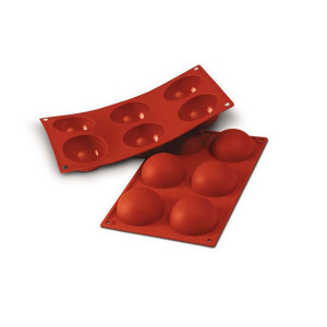 Moule Silicone 6 Demi-sphères 7 cm x H 3,5 cm Silikomart Moule Silicone 6 Demi-sphères 7 cm x H 3,5 cm Silikomart
