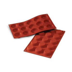 Moule Silicone 15 Tartelettes 5 cm x H 1,5 cm Silikomart Moule Silicone 15 Tartelettes 5 cm x H 1,5 cm Silikomart