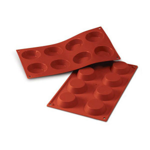 Moule Silicone 8 Tartelettes 6 cm x H 1,7 cm Silikomart Moule Silicone 8 Tartelettes 6 cm x H 1,7 cm Silikomart