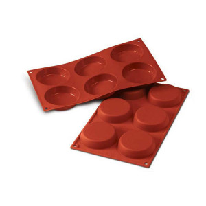 Moule Silicone Millassons 8 cm x H 1,8 cm (x6) Silikomart Moule Silicone Millassons 8 cm x H 1,8 cm (x6) Silikomart