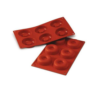 Moule Silicone Savarins 7,2 cm x H 2,3 cm (x6) Silikomart Moule Silicone Savarins 7,2 cm x H 2,3 cm (x6) Silikomart