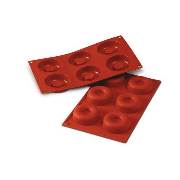 Moule Silicone Savarins 7,2 cm x H 2,3 cm (x6) Silikomart