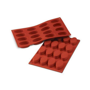 Moule Silicone 16 Ovales 5,5 x 3,3 cm Silikomart Moule Silicone 16 Ovales 5,5 x 3,3 cm Silikomart