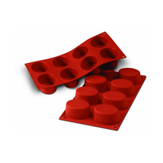 Moule Silicone 8 Ovales 7.5 x 5.5 cm Silikomart