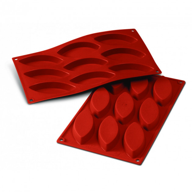 Moule Silicone 9 Barquettes 10 x 4.4 cm Silikomart