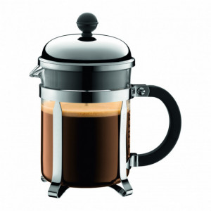 Relaxdays Machine à café piston, passoire en inox, boissons savoureuses,  800 ml, verre et plastique, théière, gris