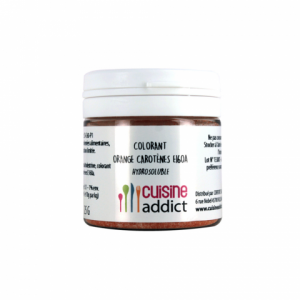 Colorant alimentaire Orange Carotène E160A 25g Poudre Hydrosoluble Cuisineaddict