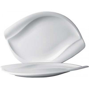 Assiette Plate Porcelaine Leaf 40 x 27,5 cm (x2) In Situ Assiette Plate Porcelaine Leaf 40 x 27,5 cm (x2) In Situ