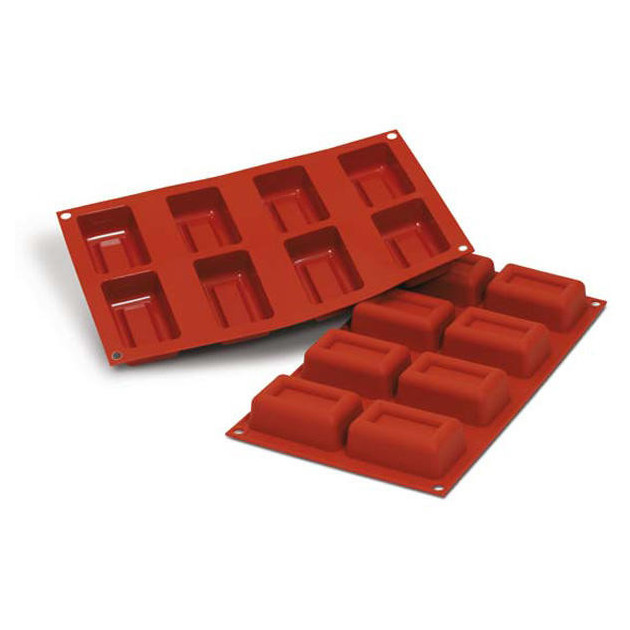 Moule Silicone Savarin Rectangle 7,5 x 4,8 cm x H 2,8 cm (x8