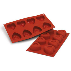 Moule Silicone Savarins Coeurs 6,2 x 6,2 cm (x8) Silikomart Moule Silicone Savarins Coeurs 6,2 x 6,2 cm (x8) Silikomart