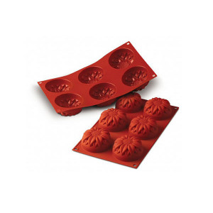 Moule Silicone Tournesols 7,6 cm x H 4 cm (x6) Silikomart Moule Silicone Tournesols 7,6 cm x H 4 cm (x6) Silikomart