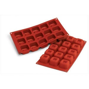 Moule Silicone Savarins Carrés 4,8 cm x H 3 cm (x15) Silikomart Moule Silicone Savarins Carrés 4,8 cm x H 3 cm (x15) Silikomart