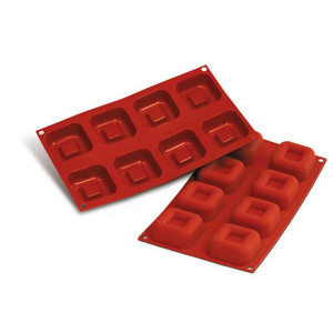 Moule Silicone Savarins Carrés 6,5 cm x H 2,6 cm (x8) Silikomart Moule Silicone Savarins Carrés 6,5 cm x H 2,6 cm (x8) Silikomart