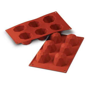 Moule Silicone Diamant 6,8 cm x H 4,5 cm (x6) Silikomart Moule Silicone Diamant 6,8 cm x H 4,5 cm (x6) Silikomart