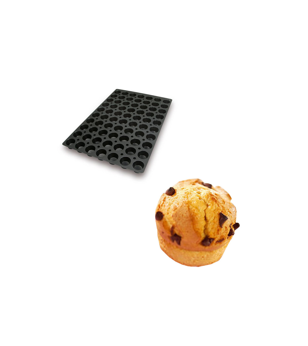 FOSDICK 2 Pack Moule à Muffin, Moule Muffins Silicone pour