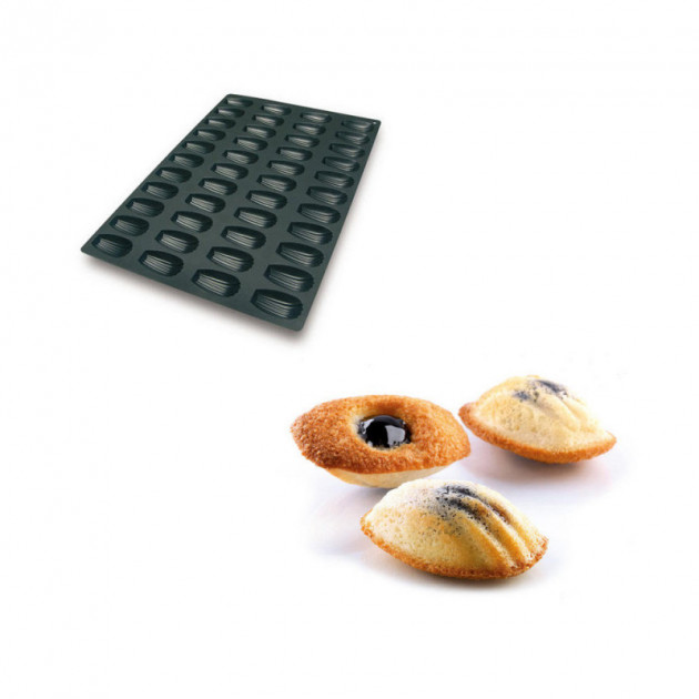 Moule Silicone 44 Madeleines 7,7 x 4,4 x 1,8 cm 32ml SilikoMart