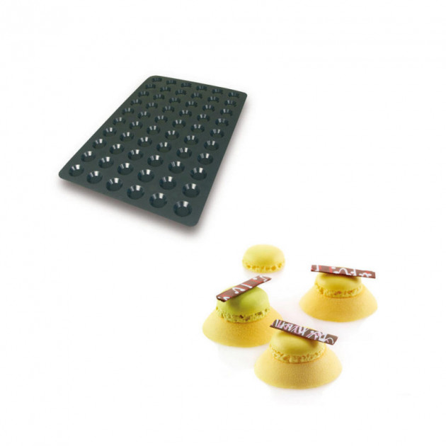 Moule Silicone 60 Mini Tartelettes Ø4,4 x 1 cm 10ml SilikoMart Professional  - , Achat, Vente