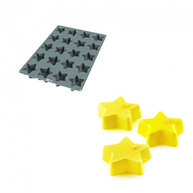 Moule Silicone 20 Etoiles Ã˜9.5 x 7 cm 135ml SilikoMart Professional