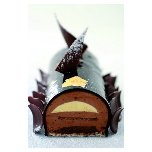 BÃ»che chocolat realisee a l'aide du moule silicone silikomart