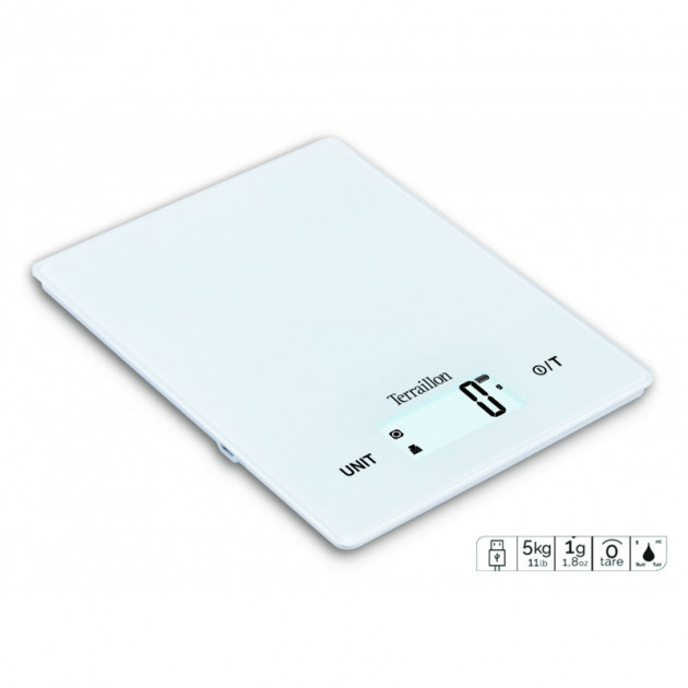 Balance de Cuisine Smart USB Blanc 5kg Terraillon