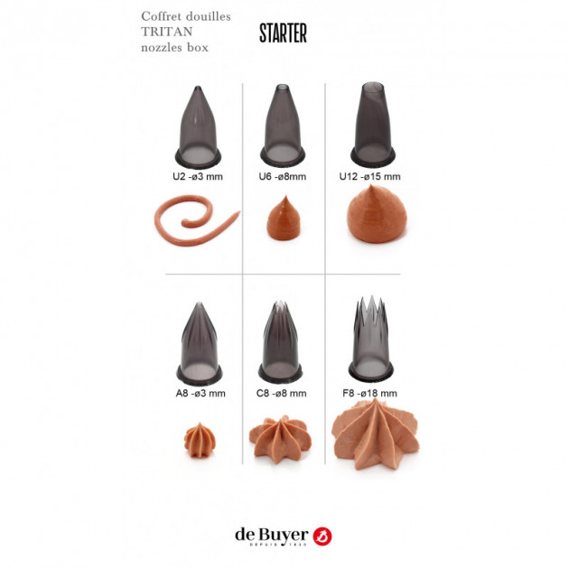 3 Douilles Unies et 3 Douilles Cannelees