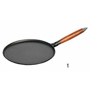 Crêpière Ø 28 cm Fonte noire Manche Bois Staub