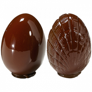 Moule à Chocolat Oeuf 150mm lisse et strié (x2) Barry