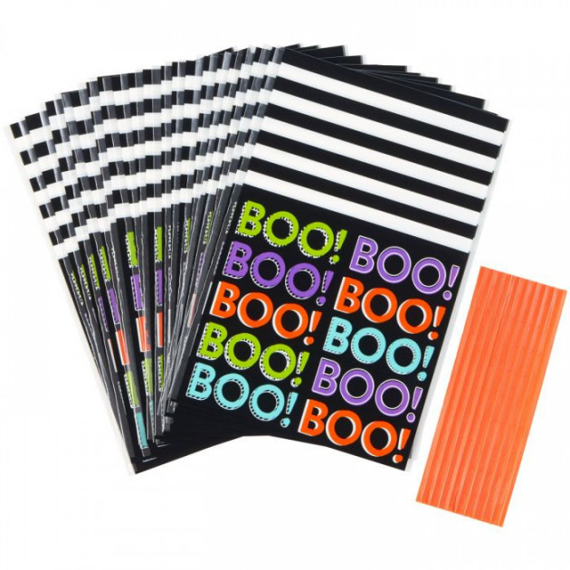 FIN DE SERIE Sachet Bonbon Halloween BOO! 100x155mm (x20)