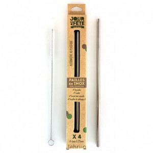 Paille en Inox Droite 21,5cm x4 Lebrun Paille en Inox Droite 21,5cm x4 Lebrun