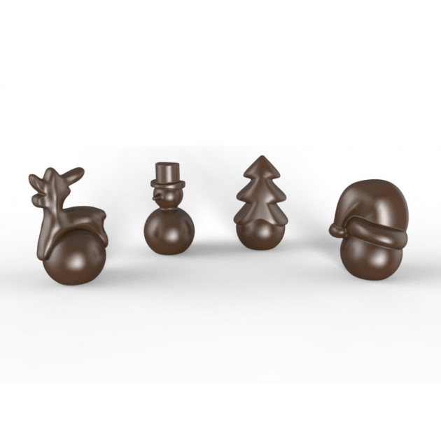 Moule Chocolat Boules de Noel Ã˜55x90 mm (x4) Chocolat Form