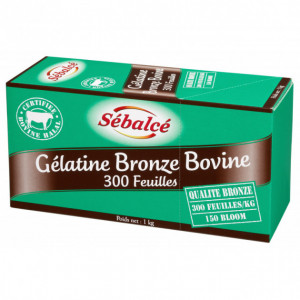 Gélatine en feuilles bronze bovine Halal x 300 Gélatine en feuilles bronze bovine Halal x 300