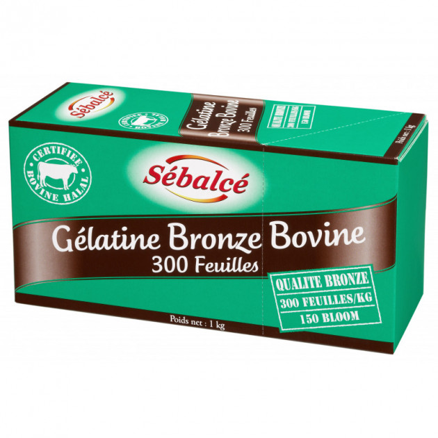 Gelatine en feuilles bronze bovine Halal x 300