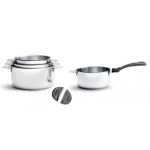 Lot de 4 Casseroles Milady + 1 Queue + 2 Anses Noires Twisty De Buyer Lot de 4 Casseroles Milady + 1 Queue + 2 Anses Noires Twisty De Buyer