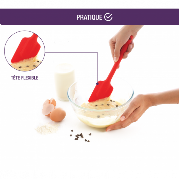 Spatule Monobloc en Silicone a la tete flexible