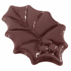 Moule à Chocolat Grandes Feuilles de Houx (x12) Chocolate World