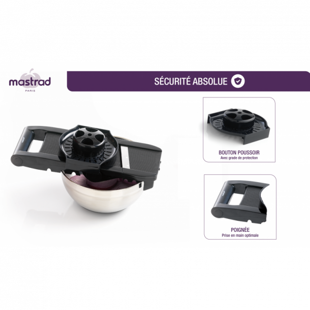 Poignee et bouton poussoir inclus avec la Mandoline Poignee et bouton poussoir inclus avec la Mandoline