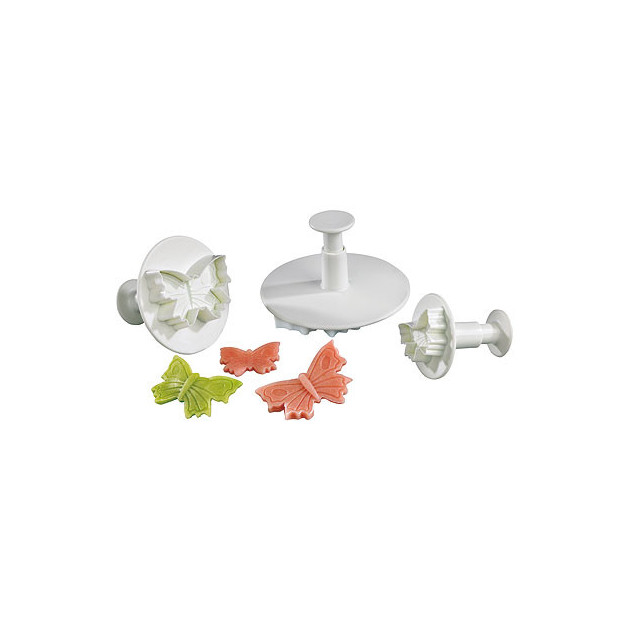 3 Emporte-Pieces Papillons a Poussoir