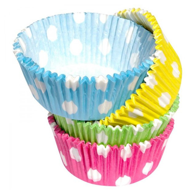 FIN DE SERIE Caissette en Papier Pois 4 Couleurs x70 ScrapCooking