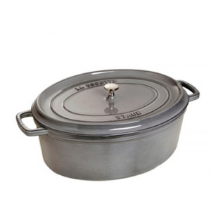 STAUB Cocotte Fonte Ovale 31 cm Gris Graphite 5,5 L