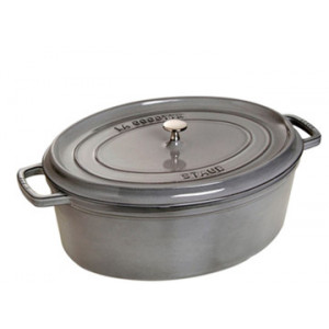 STAUB Cocotte Fonte Ovale 33 cm Gris Graphite 6,7 L