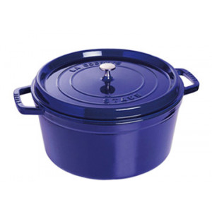STAUB Cocotte Fonte Ronde 24 cm Bleu Intense Majolique 3,8 L