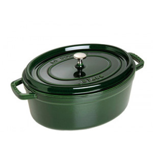 STAUB Cocotte Fonte Ovale 33 cm Vert Basilic Majolique 6,7 L