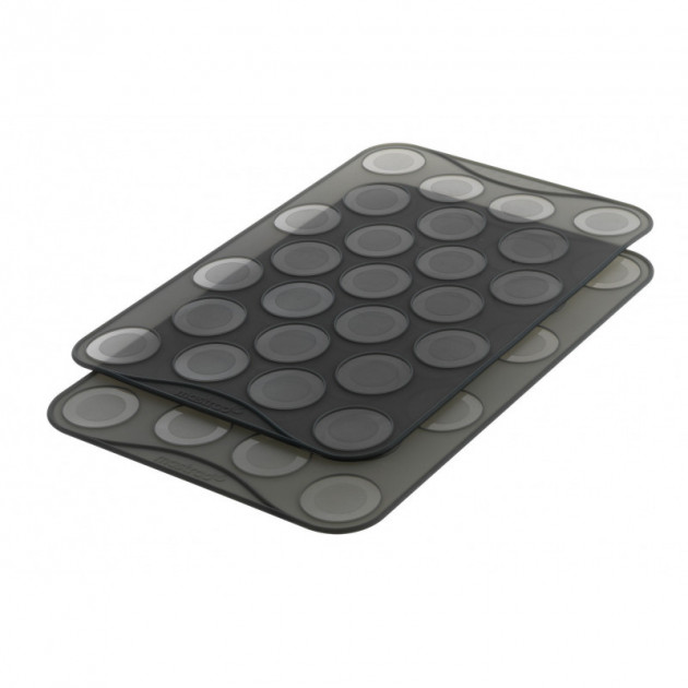 Tapis Macaron Silicone - Plaque à Macarons Noir Rouge