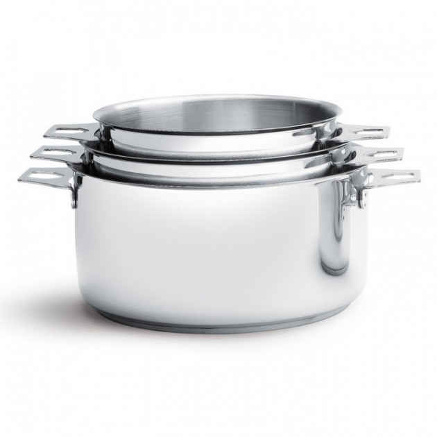 Lot de 3 Casseroles Twisty 16. 18 et 20 cm